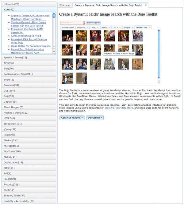 Dojo WordPress JSON